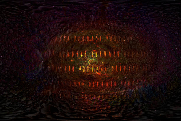 abstract surface texture with hot matter grid among stars. elements of this image furnished by nasa. - fire heat ornate dirty imagens e fotografias de stock