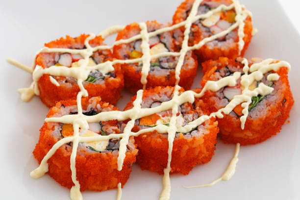 Delicious sushi rolls made with fresh seafood