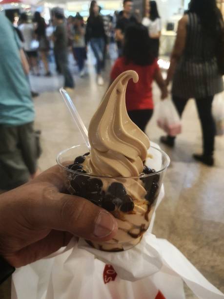 istock Coffee Ice-cream with black pearls 1174860004