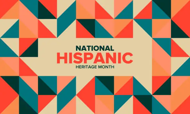 Vector illustration of National Hispanic Heritage Month in September and October. Hispanic and Latino Americans culture. Celebrate annual in United States. Poster, card, banner and background. Vector illustration