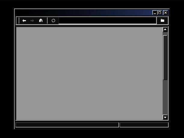 レトロなインターネットブラウザウィンドウ。暗いテーマインターフェイス - retro theme点のイラスト素材／クリップアート素材／マンガ素材／アイコン素材