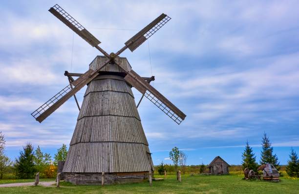istock one old big wooden windmill 1174861901