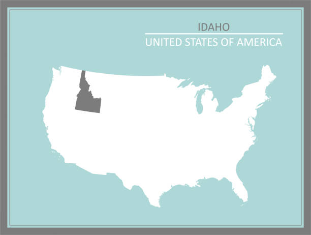 idaho usa mapa do pobrania - the eagle stock illustrations