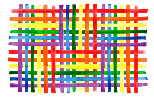 istock Watercolor rainbow line painting backdrop.LGBT the rainbow pride banner bright illustration isolated on white background.Colorful brush stroke entwine,braid pattern  summer artwork design wallpaper. 1174864128