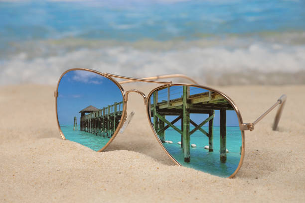 istock Bahamas pier reflection in sunglasses 1174864430