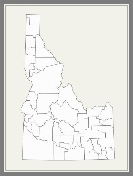アイダホ州の地図をダウンロード可能 - pocatello点のイラスト素材／クリップアート素材／マンガ素材／アイコン素材