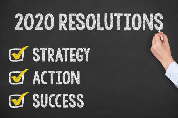 istock Human Hand Writing New Year 2020 Resolutions on Blackboard Background 1174866871