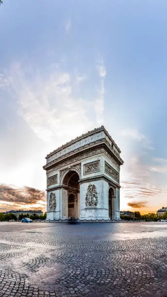 Photo of Paris Triumphal Arch the Arc de Triomphe de l’Etoile, France