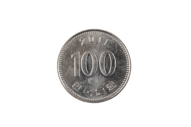 istock A one hundred South Korean won coin isolated on white 1174867402