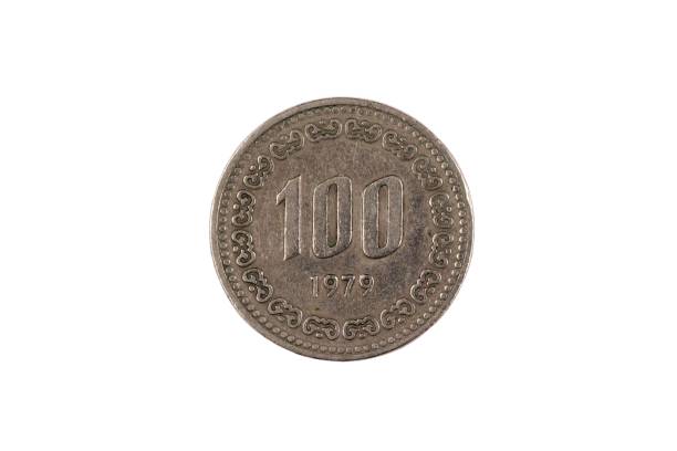 istock A one hundred South Korean won coin isolated on white 1174867422