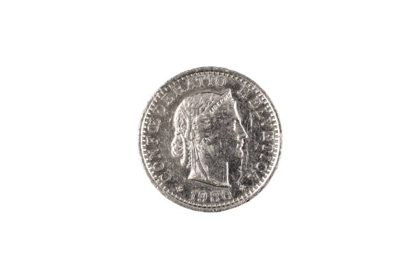 istock A Swiss one franc coin isolated on a white background 1174867537