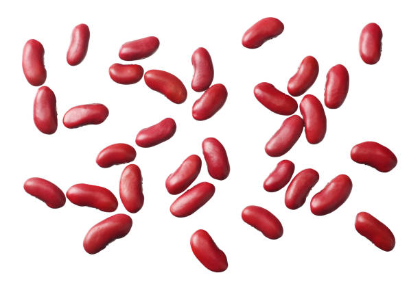 red kidney beans isolated on white background. top view red kidney beans isolated on white background. top view kidney bean stock pictures, royalty-free photos & images