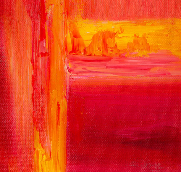 istock Red and Orange abstract Acrylic painting 1174870495