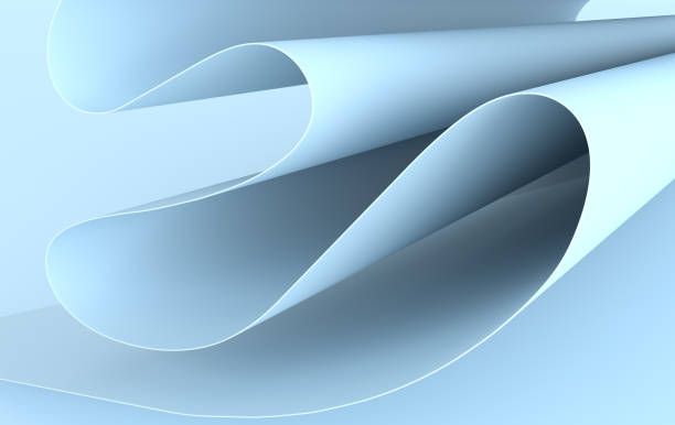 istock Modern paper art abstract background, 3d render paper waves. Realistic trendy craft style. Origami design template. Pastel colored wavy folds 1174872671