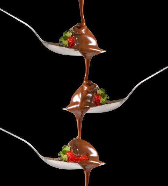 istock Isolated image of ripe strawberries in chocolate on a white background 1174876884