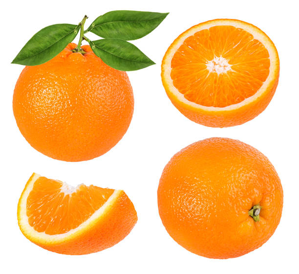 istock Ripe orange isolated on white 1174876959