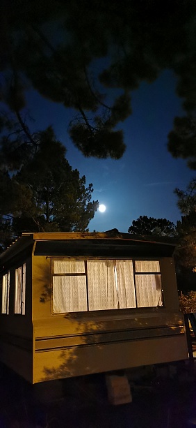 Full moon at the campsite