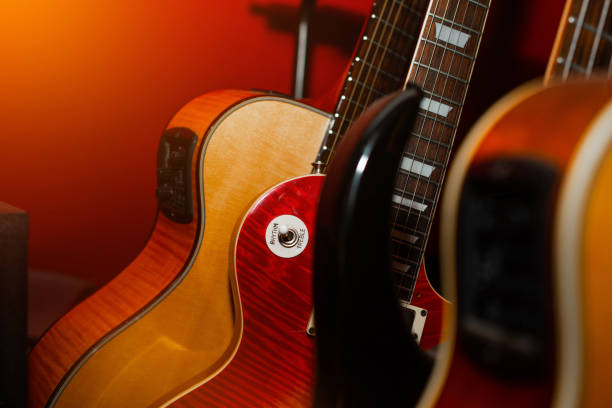 istock A set of classical and electric guitars. Music concept. 1174882463