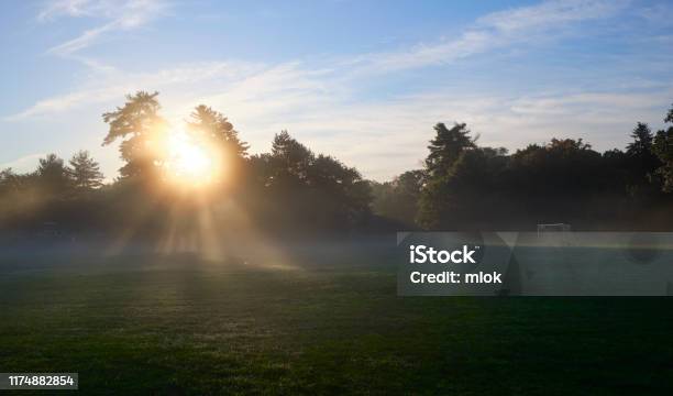 The Morning Of The Game Stock Photo - Download Image Now - Sunrise - Dawn, Sports Field, Soccer