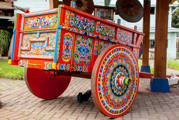 Costa Rica - Typical Decorated And Painted Ox Cart - Indigenous Cultures - lajuela Province, Valverde Vega, Costa Rica. Photo taken on 27th of September 2013