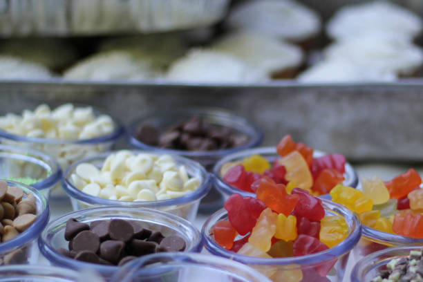 Dessert toppings for cupcake bar