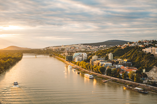 Cityscape of Bratislava and Danube River