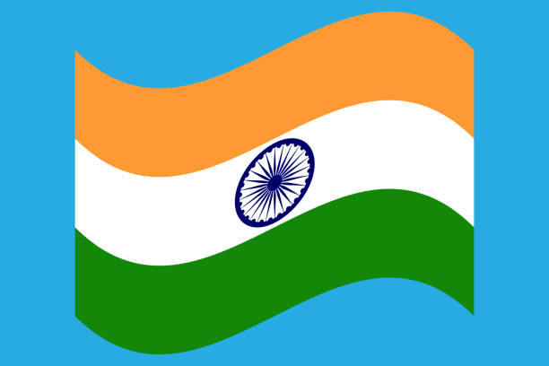 illustrazioni stock, clip art, cartoni animati e icone di tendenza di illustrazione di waving flag of india vector - indian flag bollywood flag india