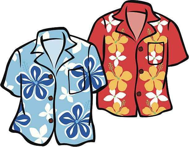 Pair of Hawaiian Aloha Shirts vector art illustration