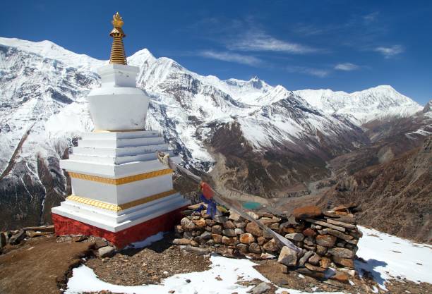 istock Annapurna range from Ice Lake with stupa 1174891748