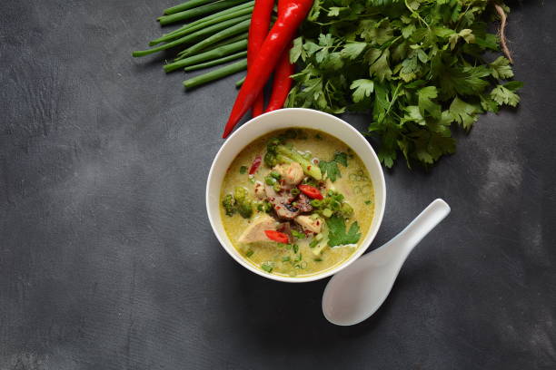 istock Thai Spicy Green curry chicken soup 1174892006
