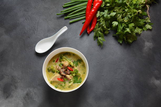 istock Thai Spicy Green curry chicken soup 1174892007