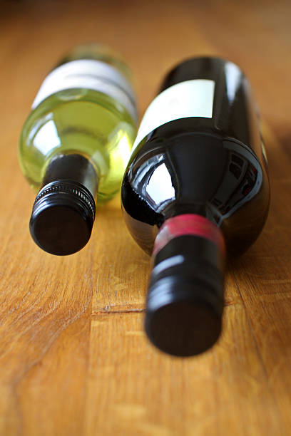 bottles of wine stock photo