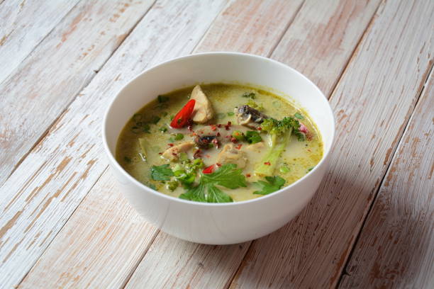 istock Thai Spicy Green curry chicken soup 1174892624