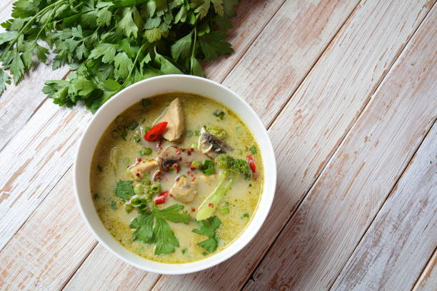 istock Thai Spicy Green curry chicken soup 1174892719