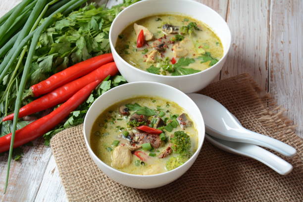 istock Thai Spicy Green curry chicken soup 1174892750