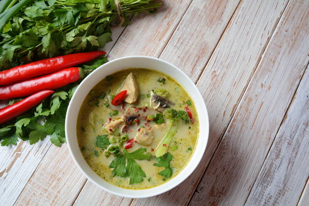 istock Thai Spicy Green curry chicken soup 1174892762