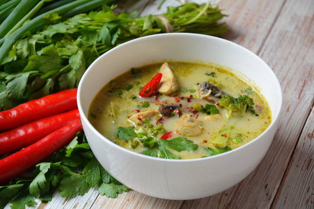 istock Thai Spicy Green curry chicken soup 1174892765