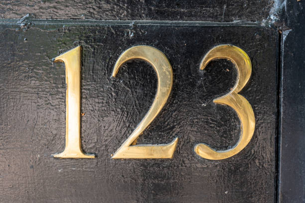 istock Street number sign on the wall 1174892787