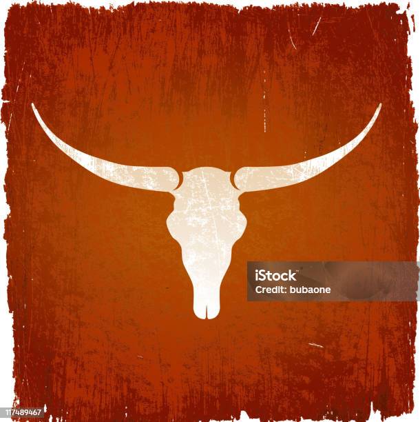 Longhorn Bull Skull On Royalty Free Vector Background Stock Illustration - Download Image Now