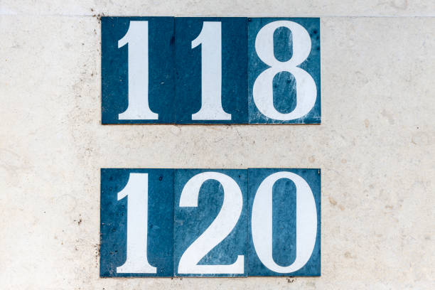 istock Street number sign on the wall 1174894894