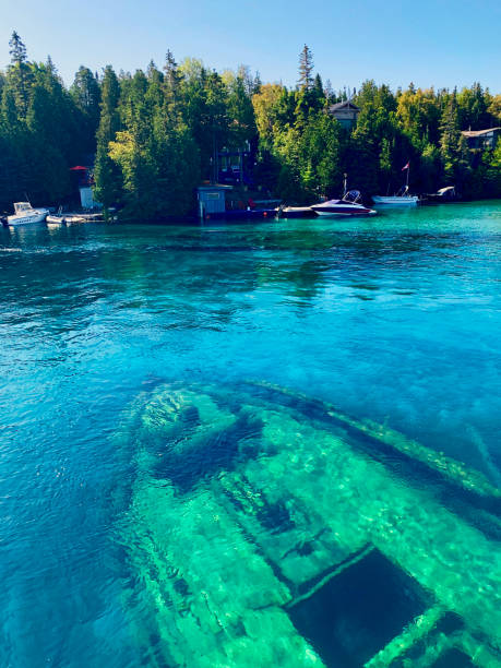 Shipwrecks in Tobermory, Bruce Peninsula stock photo