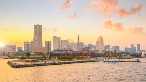 istock Yokohama city skyline at sunset 1174903115