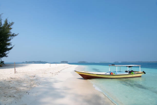 A boat parked on the coast of Pulau Perak which is one of the many islands located north of Jakarta's coast which is more popular by the name of the Thousand islands (PUlau Seribu)