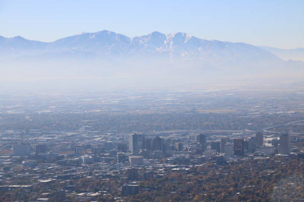 Photo of Salt Lake City, Utah in Wintertime Inversion