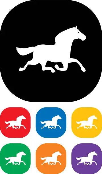 Vector illustration of Horse Icon Set