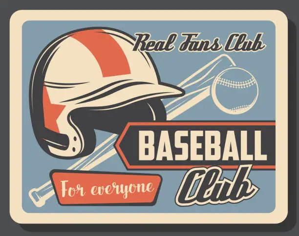 Vector illustration of Baseball club, sport league championship