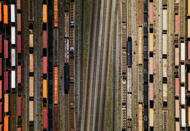 istock Aerial View of Rail Yard 1174911827
