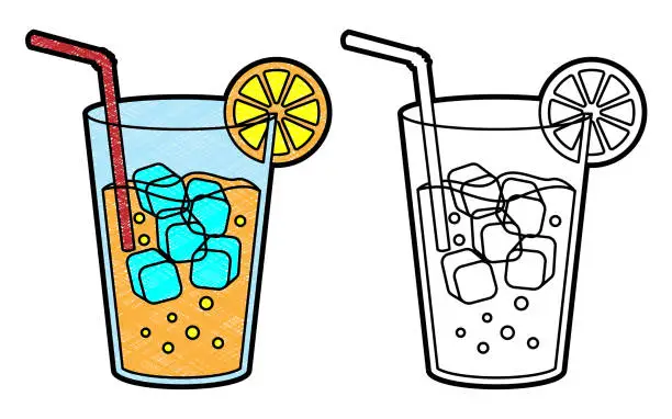 Vector illustration of Orange juice design vector with texture