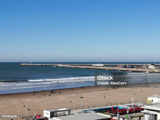 Playa Grande Beach At Mar Del Plata Buenos Aires Province Argentina Stock Photo - Download Image Now