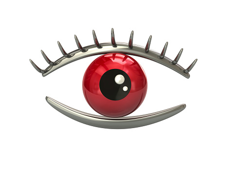 Red Eye Icon 3d illustration isolated on white background